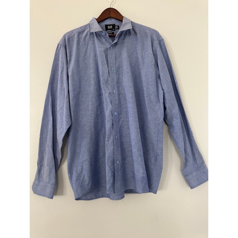 Elie Balleh Slim Fit dress Shirt Blue sz 18/18.5